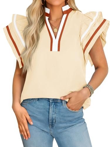 Women's Ruffle Cap Sleeve Top
