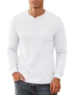Men's Waffle Henley Shirt