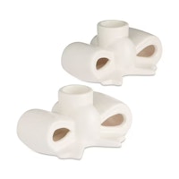 Stoneware Bow Candle Holder Set