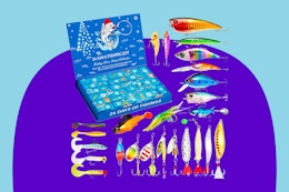 JIPNO Fishing Advent Calendar 2025 on a purple background.