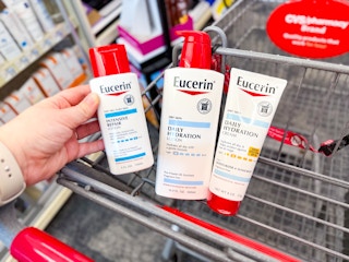 eucerin products in a cvs shopping cart