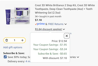 Crest Amazon receipt