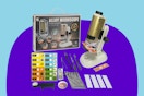 Microscope for Kids, SETFLAGS 250x Magnification Portable Pocket Microscope and 14 Slides,Science Kits STEM Toys for Kids, 4 Blank Slides