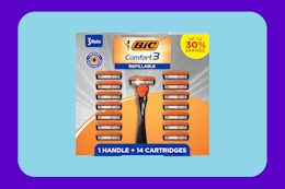 Bic Comfort 3 Razor 15-Piece Set, as Low as $6.49 on Amazon card image