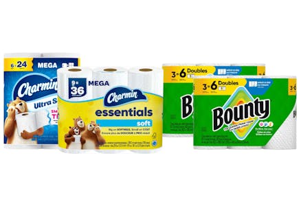 2 Charmin + 2 Bounty