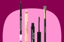Billion dollar beauty brow kit on a pink and maroon background