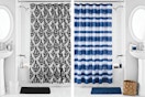 2 lifestyle images of the Mainstays 17-piece bathroom set