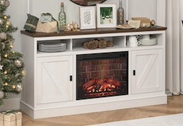 58-Inch Farmhouse Fireplace, Now $98 at Walmart (Reg. $148) card image