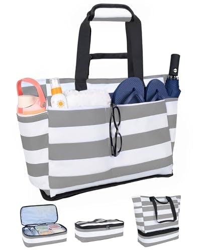 Beach Bag with Detachable Cooler