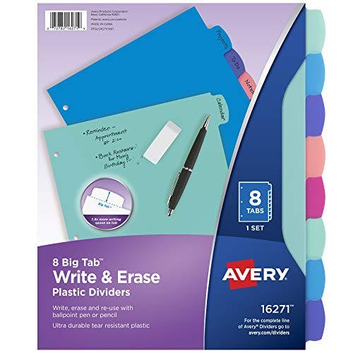 Avery Write & Erase Dividers