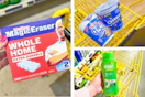 dollar general mr. clean, oreo, chips ahoy, pert plus 3-photo collage