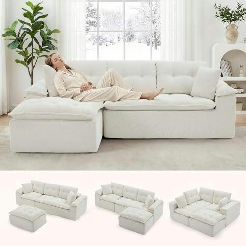 Cloud Sectional Couch with Ottoman