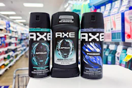 axe deodorant body spray on store shelf