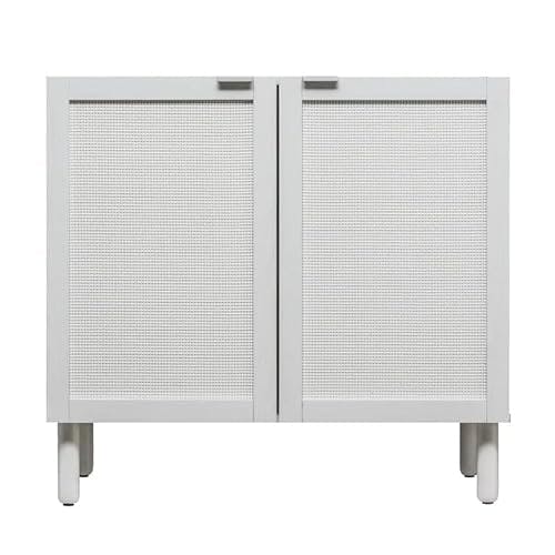 2-Door Cabinet with Rattan Panels