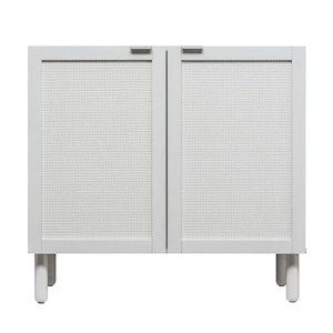 2-Door Cabinet with Rattan Panels