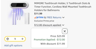 toothbrush holder Amazon receipt