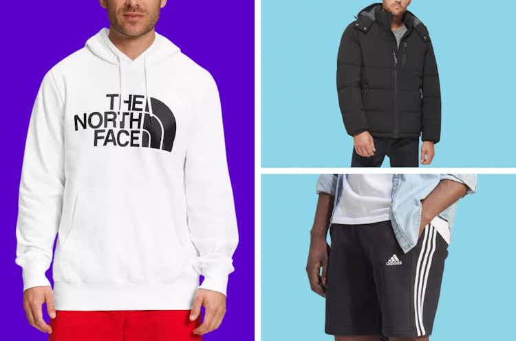 Men's Apparel at Macy's: $24 Adidas Shorts, $36 North Face Hoodie, and ...