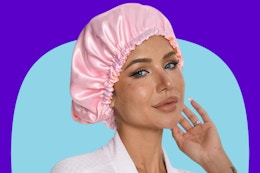 woman wearing pink bonnet on KCL template