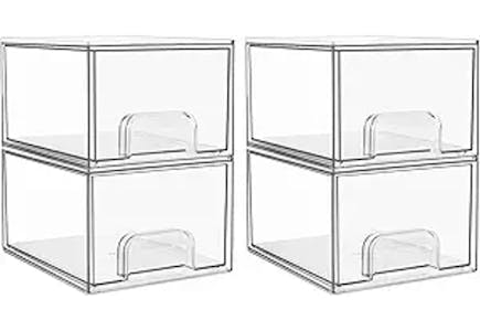 Stackable Storage Drawers 4-Pack