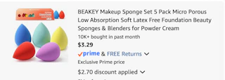 makeup sponges Amazon receipt