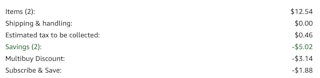 Benadryl Amazon receipt