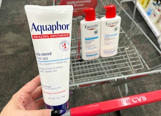 eucerin and aquaphor lotion in cart