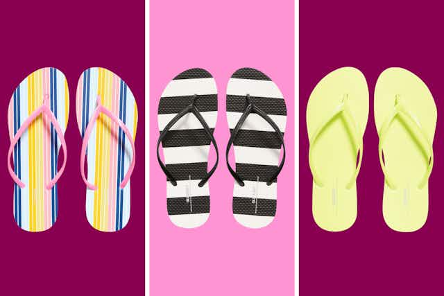 Get Adult Flip-Flops for as Low as $3.49 at Old Navy card image