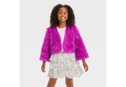 Hyde & EEK Boutique Kids' Pop Star Faux Fur Costume Jacket