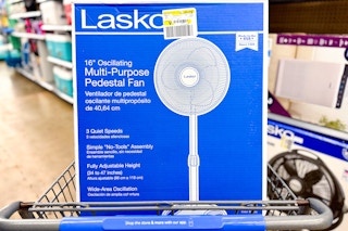 Lasko Fan in Walmart shopping cart
