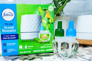 Febreze Plug Scent Booster Starter Kit on counter