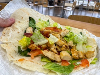 Inside of the Wendy's version of a snack wrap