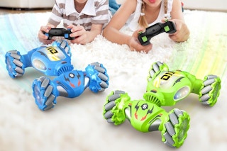 kids with rc stunt cars