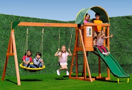 wooden swing set