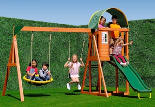 wooden swing set