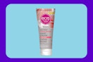 Eos hand cream  bottle on blue KCL template