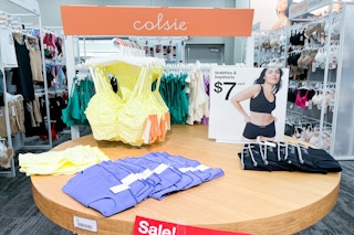 colsie women's bras sitting on a target shelves