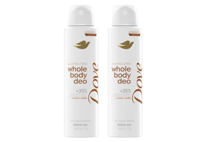 2 Dove Whole Body Deodorant Sprays