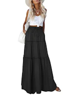 Women's Boho Pleated Maxi Skirt
