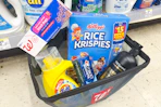 walgreens groceries in a shopping basket