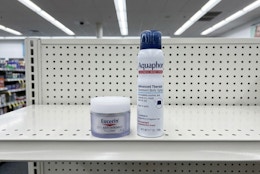eucerin and aquaphor products on a shelf