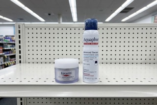 eucerin and aquaphor products on a shelf