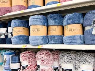 Eco Plush Blankets in store at Walmart