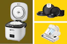 Rice cooker, dinnerware set & mattress vacuum