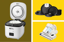 Rice cooker, dinnerware set & mattress vacuum