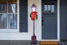 This 4-Foot Pre-Lit Holiday Lamp Post Is Just $28 at Walmart card image