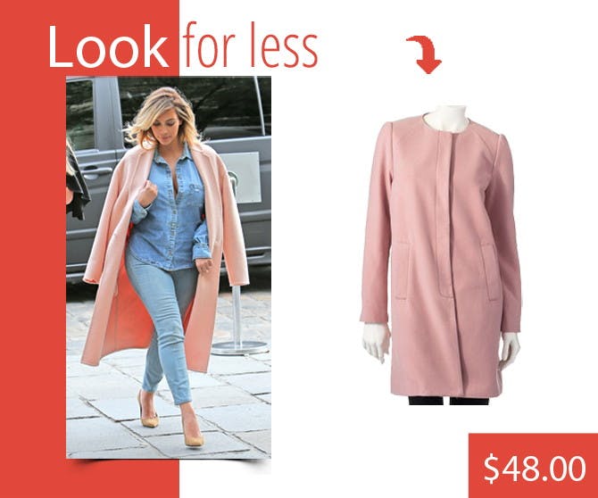 Get Kim Kardashian's Pink Celine Coat Look-Alike for Just $48!