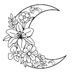 Moon Metal Floral Art Decor