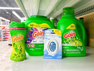 gain and febreze products on a store shelf