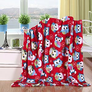 Christmas Owl Fleece Blanket