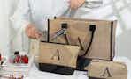3-piece initialed tote bag gift set